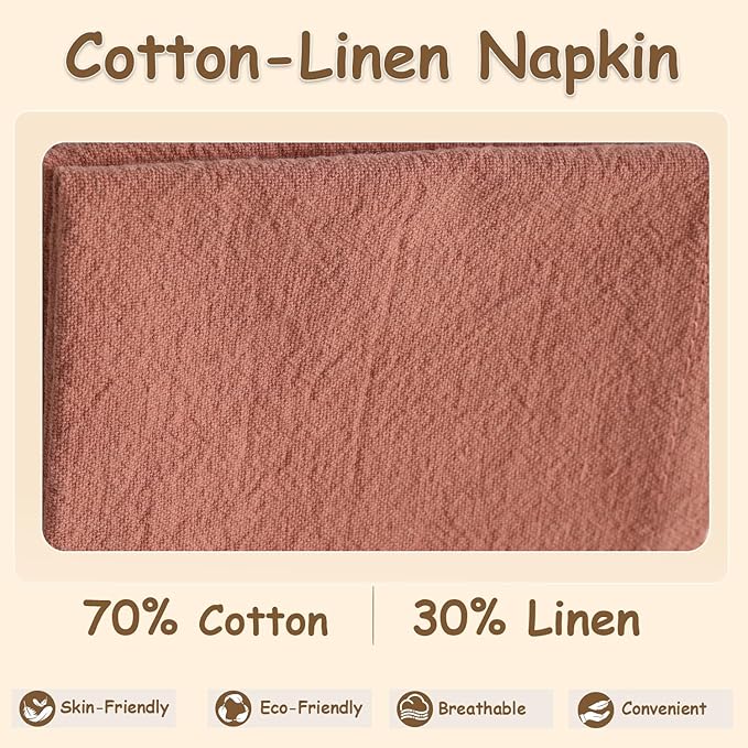 Urby Eco Hanky 10x10in Reusable Linen/Cotton Napkins. Small Cloth Napkins. Eco Friendly. Ideal Use As Kids Napkins for Lunch. Dinners. Occasions Like Weddings,Birthday,Cocktail Parties. (LPK,12pk)