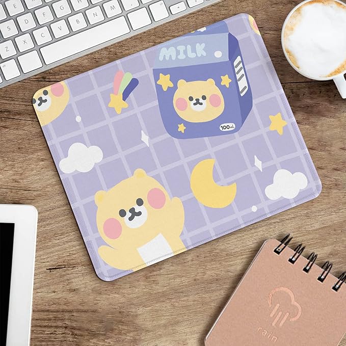 Seorsok Cute Bear Mouse Pad,Mouse Mat Square Waterproof Mouse Pad Non-Slip Rubber Base Mouse Pads for Office Laptop,9.5"x7.8"x0.12" Inch