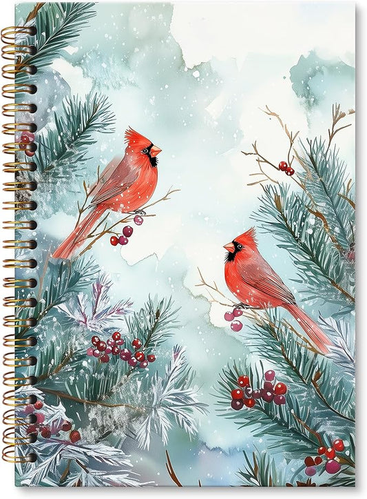 XNXLDYLH Christmas Cardinal Bird Notebook Journal for Kids, Winter Spiral Notebook, Birding Journals Notebooks for Women Men, Christmas Red Cardinal Office School Supplies Gifts for Women, 5.5x8.3Inch