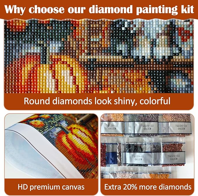 Landscape Waterfall Mountain Diamond Art Painting Kits for Adults, Diamond Painting Kits for Adults Beginners, 5D DIY Full Drill Diamond Dot Gem Art Kits for Adult, Home Wall Decor 13.8x13.8 Inch