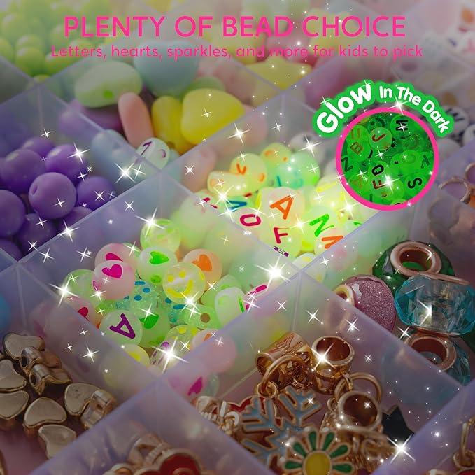 Klever Kits Princess Bracelet Making Kit, Jewelry Making Kit, Bracelets for Girls, Crafts for Kids, 4 Year Old Girl Birthday Gifts, Over 650 Beads, Make 30+ Designs by JOVA