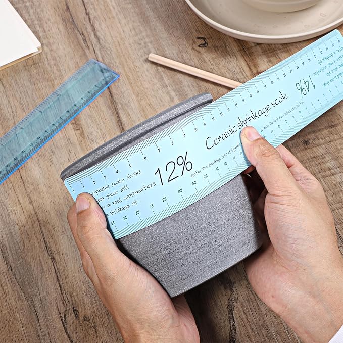 2 Pcs Ceramic Shrinkage Scale Ruler, Ceramic Measuring Ruler Clay Sculpture Ceramics Measuring Rulers Pottery Tool Rulers Flexible Straight for Carving Shaping Clay Sculpture Modeling