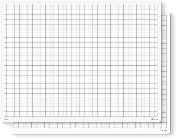 Notsu Graph Notepads 8.5 x 11 inch, 2 Pack | Minimalist Graphing Memo Mouse Pads with Premium Thick Paper, Letter Size