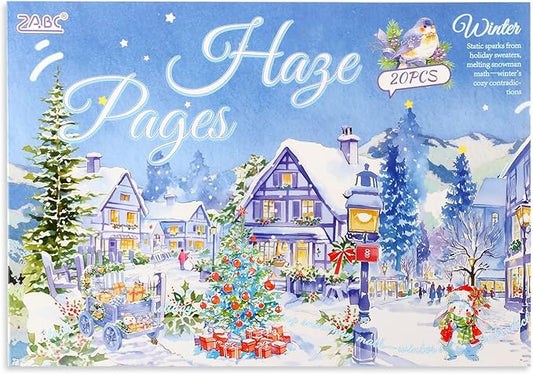 PET Winter Landscape Stickers 20 Sheets 150 Pre-Cut Stickers for Scrapbooking Scrapbook Supplies Transparent Sticker for journaling