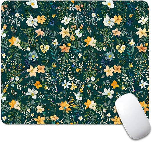 Square Mouse Pad Wild Flower 1, Personalized Premium-Textured Custom Mouse Mat Design, Washable Mousepad Cloth, Non-Slip Rubber Base Computer Mouse Pads for Wireless Mouse