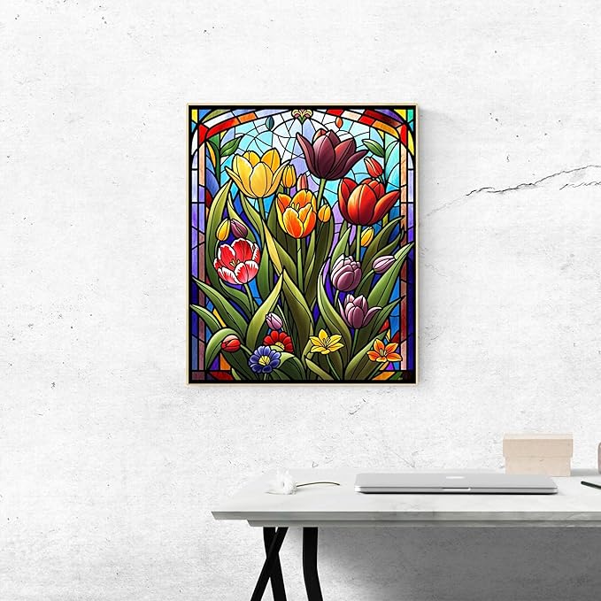 ldazao Paint by Numbers Kit for Adults Flower Adult Paint by Number Kits Acrylic Canvas Painting Kit for Beginner Adults' Paint-by-Number Kits Oil Painting Kits for Gift Home Wall Decor 16x20 Inch
