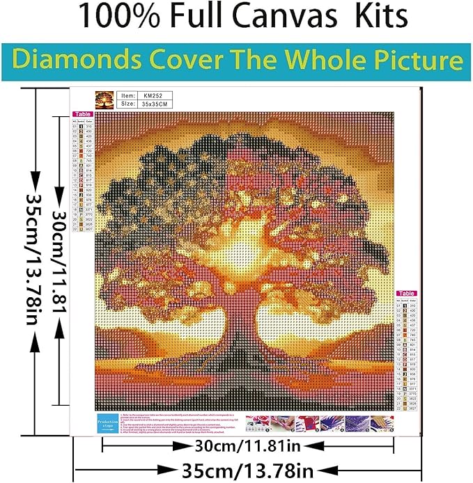 5D Diamond Painting Kits for Adults, American Flag Tree Diamond Art Kits for Beginner, DIY Full Drill Round Ancient Tree Gem Art Paint by Diamonds Dots Crafts Kits for Home Decor 13.7x13.7 Inch