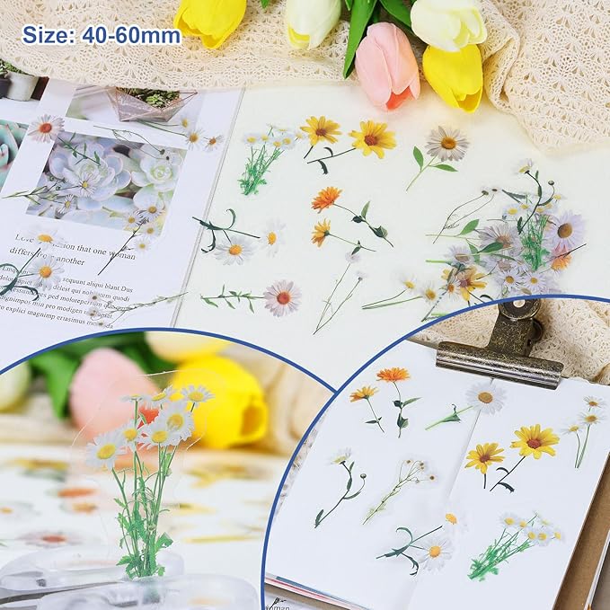 Koqye 131PCS Aesthetic Scrapbook Paper Pack, Junk Journal Supplies Starter Kit with Floral Stickers, Scissors, Quick Dry Glue Pen, Scrapbook Kit for Planner DIY Arts Craft Collage (Coastal Tide)