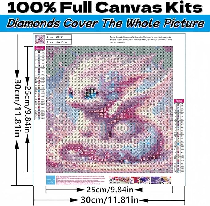Acelii 4PCS 5D Diamond Art Kits for Adults Beginners,Dragon DIY Full Round Drill Diamond Painting Kits, Paint by Diamonds Dots Gem Art Easy,Home Wall Decor 12X12 Inch