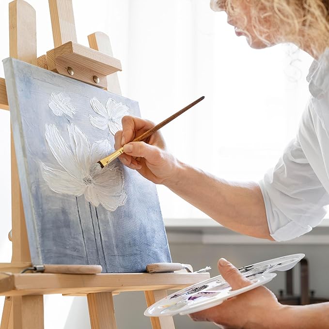 Stretched Canvases for Painting with 4x4 Inch, 6x6 Inch, 8x10 Inch, 3 Packs Pinting Blank Canvases for Acrylics,Oils & Other Painting Media, 5/8 Inch Profile 100% Cotton Artist Framed Canvas