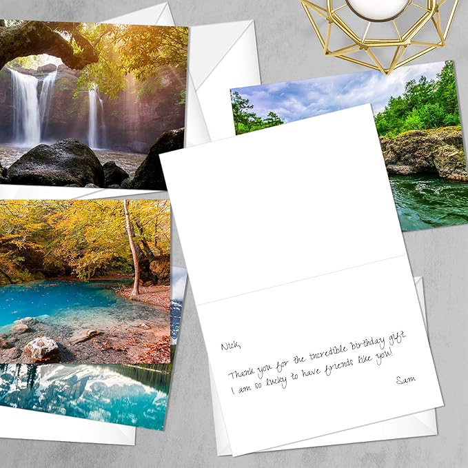 Beautiful Scenery Generic Note Card Pack / 24 Nature Greeting Cards With White Envelopes / 6 Breathtaking Outdoor Scenery Designs / 4 5/8" x 6 1/4" All Occasion Sympathy Cards
