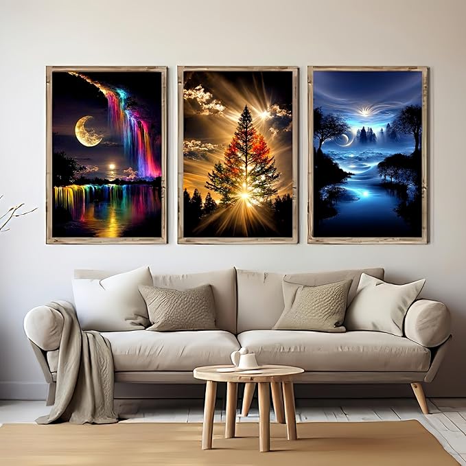 6 Pack Diamond Art Kits for Adults,Landscape 5D Diamond Painting for Adult Beginners,DIY Full Drill Round Gem Painting Dot Art Sets,Home Wall Decor 9.8x13.8 Inch