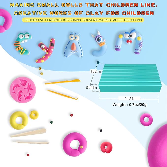 Polymer Clay Kits 50 Colors,Christmas Modeling Clay for Kids DIY Mold Oven Bake Clay with Storage Box Sculpting Tools and Accessories,for Kids Adult and Artist Friendly Ideal Gifts