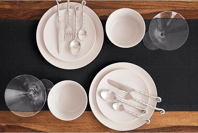 Solino Home Linen Black Table Runner 48 Inches - 100% Pure Linen Short Table Runner 14 x 48 Inch Ideal for Dresser and Coffee Tables - Winter - Diana Medium Weight