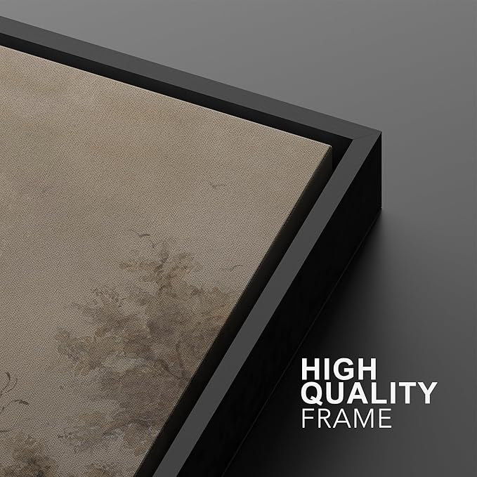 SIGNWIN Framed Canvas Print Wall Art Set Vintage Tree Sketch Classic Sepia-Toned Forest Illustrations Modern Art Scenic Colorful for Living Room, Bedroom, Office - 16"x24"x2 Black