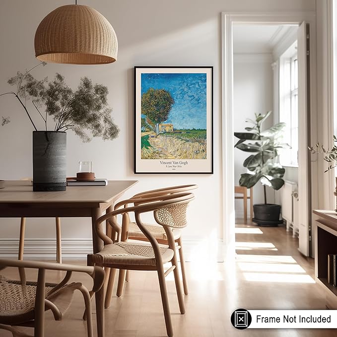 Monem Art Vintage Van Gogh Poster - Retro A Lane near Arles Print - Impressionism Art - Fine Art - Classic Painting Art - Landscape Art - Great Bedroom or Office Decor - 24x32 UNFRAMED Wall Art