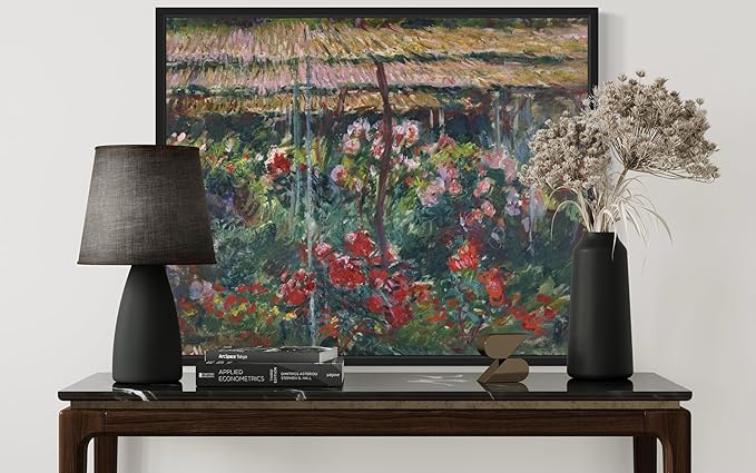 Peony Garden Claude Monet Wall Art Print Poster, Impressionist Painting Wall Art Wall Decor, for Bedroom and Living room Bathroom Decor 115 (Peony Garden, 11 x 14 inches, Black Frame)