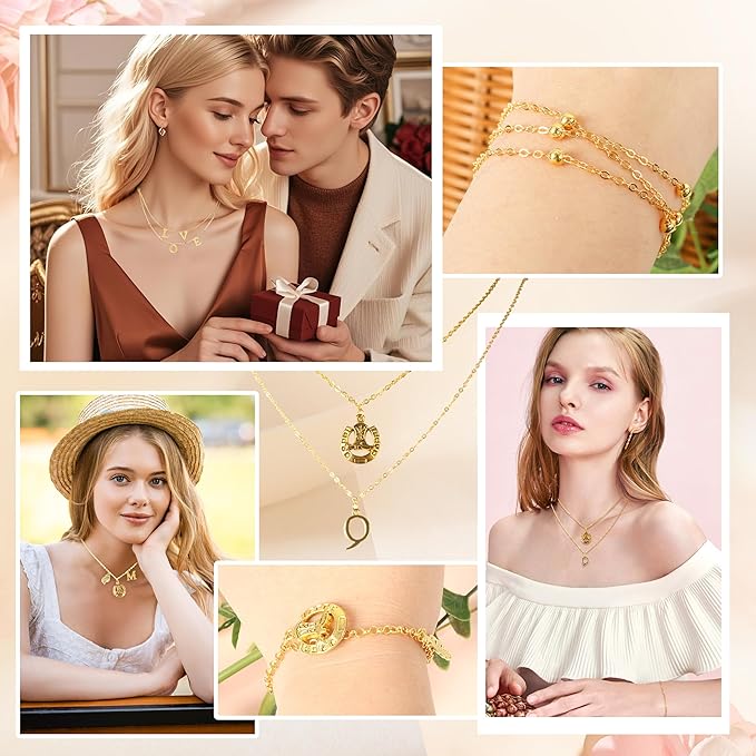 Meneng Necklace Jewelry Making Kit: 10 Rolls 78.7 Feet 18K Gold Plated Chains for DIY Western Necklace Bracelet - Jewelry Making Supplies for Beginners