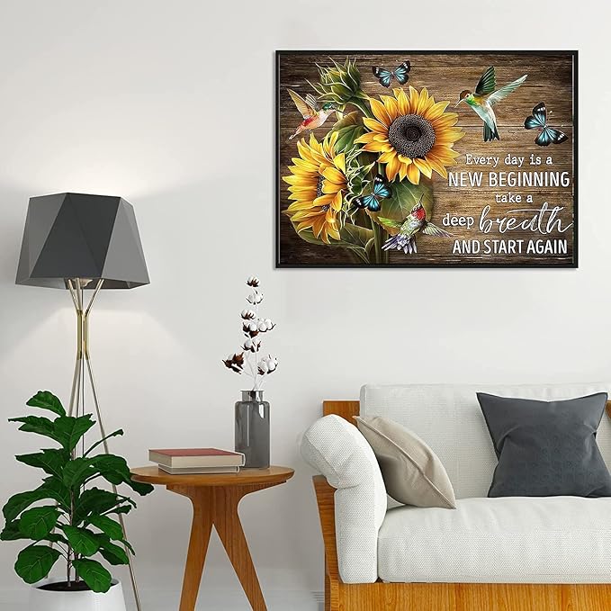 Sunflower Diamond Painting Kits for Adults - Art Beginner, 5D DIY Full Drill Dots Paintings with Diamonds Gem and Crafts Home Wall Decor 11.8x15.7inch