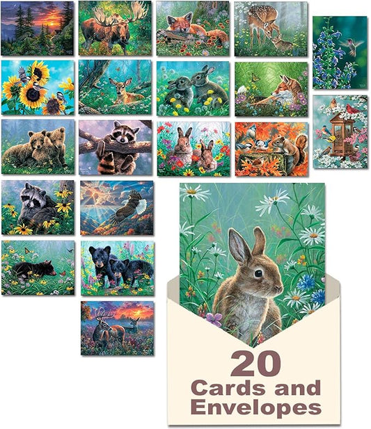 Leanin' Tree, Nature's Wonders, Greeting Cards Assortment Box, Assorted Cards with Envelopes, All Occasion, 20 Cards, 22 Envelopes