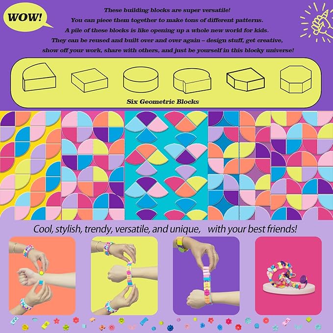 BOLVISEP Friendship Bracelet Making Kit for Girls, DIY Art & Crafts Kits for Kids, Rubber Band Bracelet Kit with Charm & Stickers, Birthday Gift for Ages 6, 7, 8, 9, 10, 11, 12 Years Old (308PCS)
