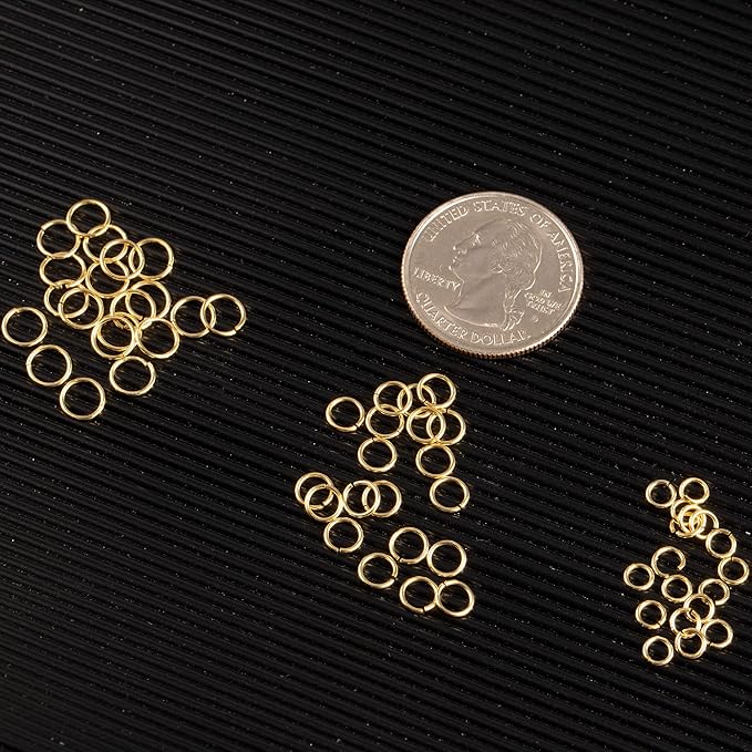 ALEXCRAFT Sterling Silver Jump Rings for Jewelry Making 14K Gold 4mm 5mm 6mm 925 Sterling Silver Open Jump Rings for DIY（60 PCS）