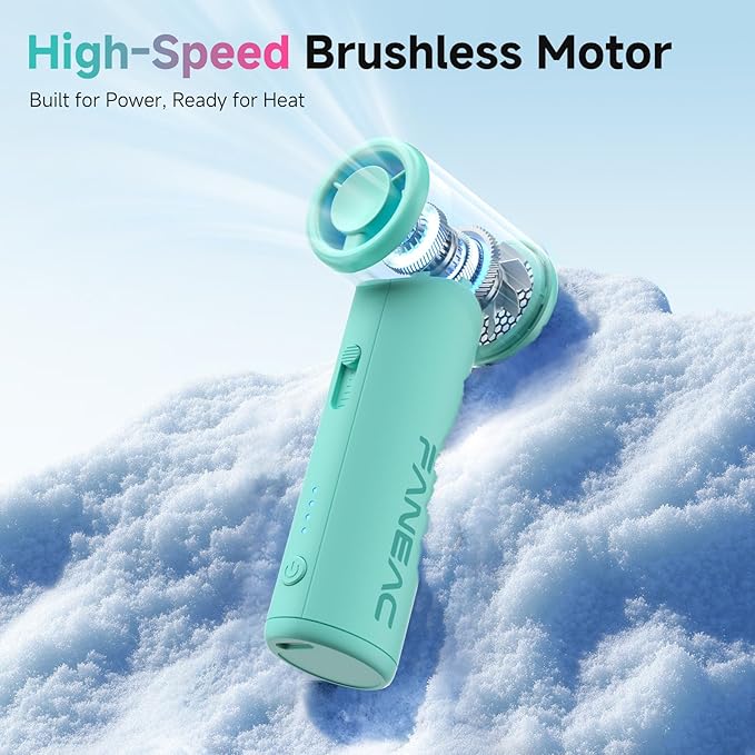 Mini Handheld Portable Fan - Brushless Motor, Ultra Slim, Stepless Control, Rechargeable 2500mAh Battery Up to 8 Hours, Pocket Electric Fan for Outdoor Travel & Office (Icy Blue)