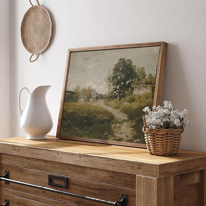 uniro Farmhouse Rustic Canvas Prints - Vintage Oil Painting Art Pictures for Bedroom Bathroom Decor (8" x 10" - UNFRAMED)