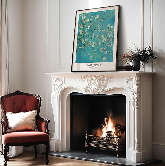 Monem Art Vintage Van Gogh Poster - Retro Almond Blossoms Print - Impressionism Art - Fine Art - Classic Painting Art - Flower Art - Floral Bedroom or Office Wall Decor - 16x20 UNFRAMED Wall Art
