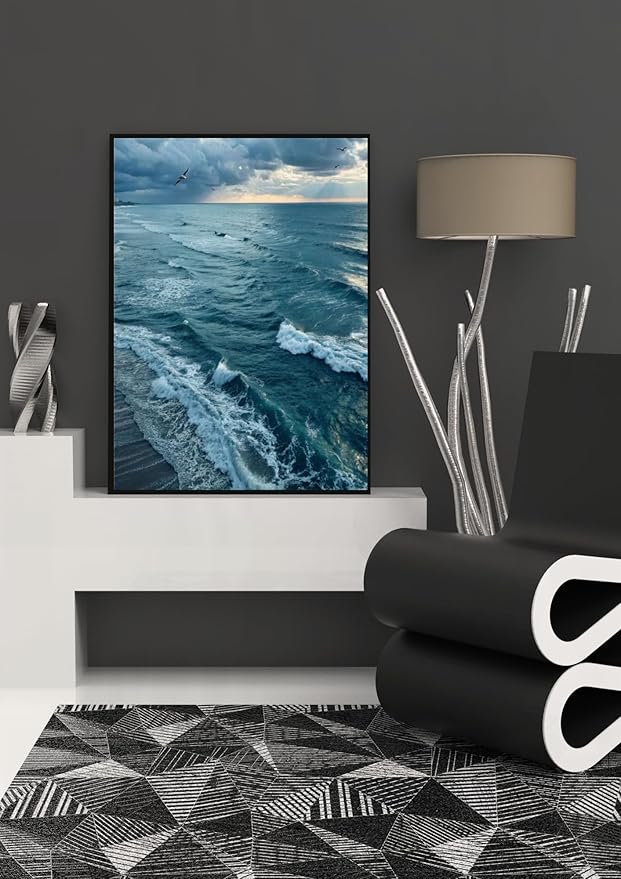 JYXSJYYD Paint by Numbers Kit for Adults Beginner,Waves Easy Paint by Number Kits Canvas Without Framed,Ocean DIY Acrylic Oil Painting Adults Paint by Numbers Kits for Home Wall Decor 16x20 Inch