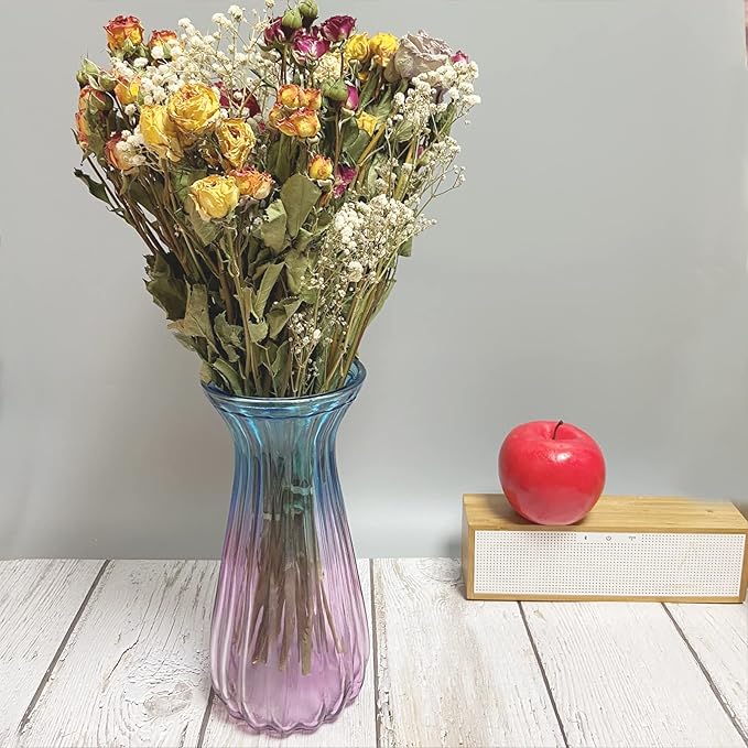 L'BREVOGA Dried Flowers with Stem, 16 inches Dried Spray Rose with Baby's Breath for Floral Arrangments Home Decoration (Rose)