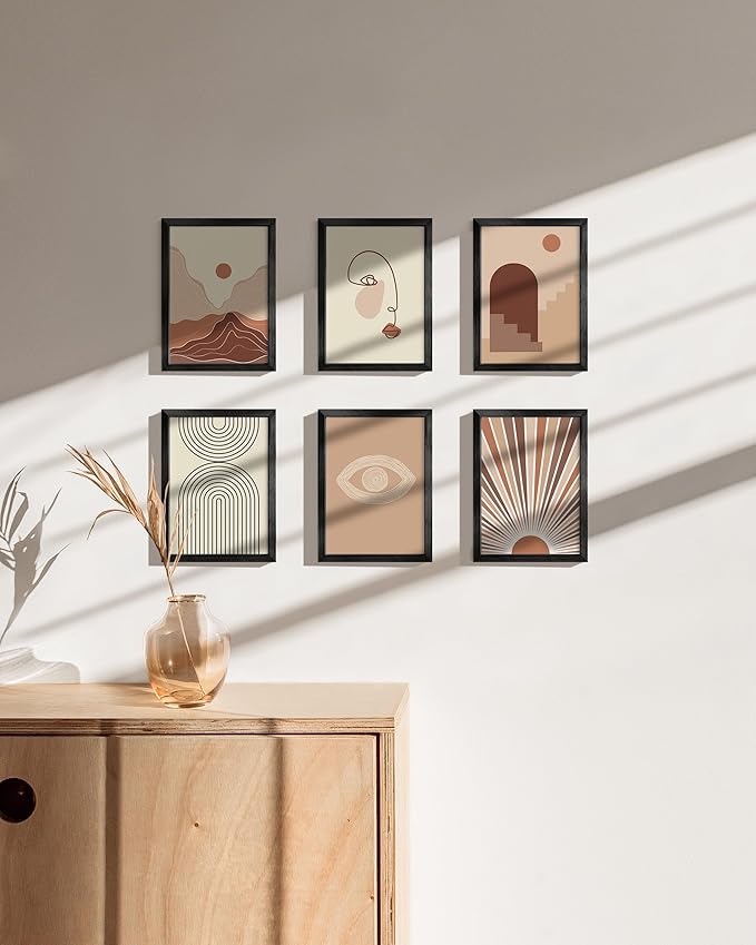 HAUS AND HUES 5x7 Black Metal Picture Frames - Black 5X7 Photo Frames - Features Premium Aluminum, Vertical Hanging, Easel Back for Tabletop, Home, Office (5x7 in, Black, Set of 6)
