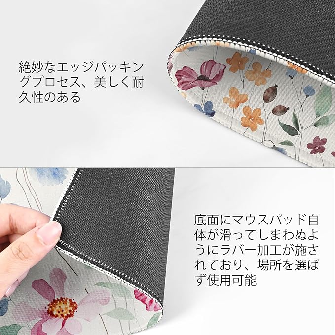 Seorsok Square Aesthetic Cute Flowers Mouse Pad,Office Home Personalized Mouse Mat Design,Waterproof Mousepad,Non-Slip Rubber Base Computer Mouse Pads for Wireless Mouse,Colorful Watercolor Floral