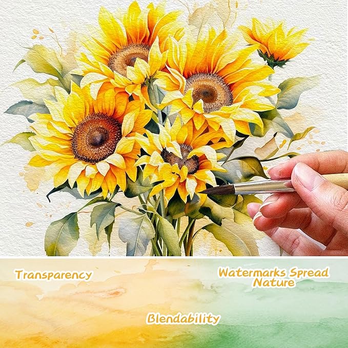 Caliart 128 Colors Watercolor Paint Set Portable, for Adults Artists Professionals Teen Girls Boys Beginners, Art Supplies Watercolor Painting Kit Sketch Coloring Drawing Christmas Gifts