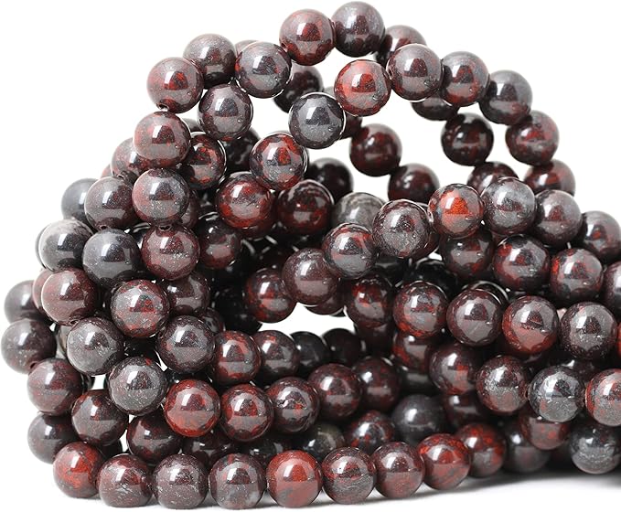 45PCS 8mm Natural Brecciated Jasper Round Loose Beads for Jewelry Making DIY Bracelet Necklace Materials 1 Strand 15"