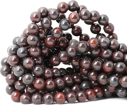 45PCS 8mm Natural Brecciated Jasper Round Loose Beads for Jewelry Making DIY Bracelet Necklace Materials 1 Strand 15"