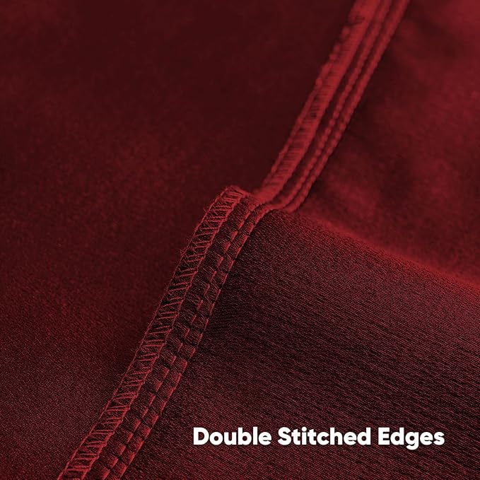 FUTEI Christmas Red Chenille Decorative Throw Pillow Covers 18x18 Inch Set of 2,Soft Cozy Faux Linen Textured Cushion Case,Farmhouse Home Decor for Couch Living Room