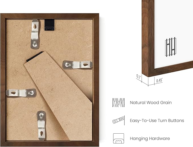 HAUS AND HUES Standalone Walnut Oak Frame Set of 3-5x7