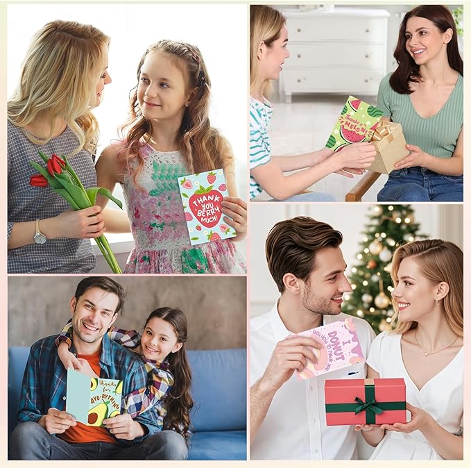 40 Pack Funny Thank You Cards with Envelopes & Stickers, 4×6 in Cute Thank You Card, Blank Cards and Envelopes Greeting Card for Kids Birthday, Wedding, Baby Shower, Thanksgiving, Christmas
