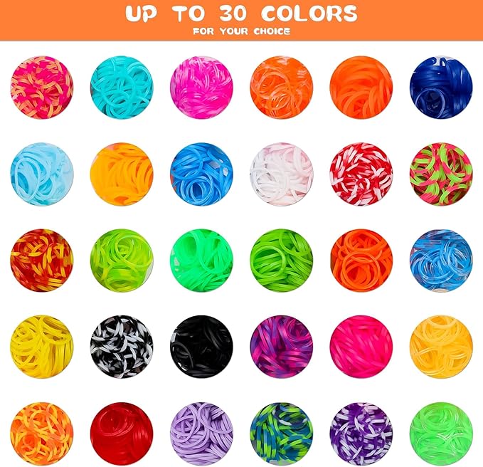 3000+ Rubber Band Bracelet Kit, Colorful Loom Bracelet Making Kit with Storage Box, DIY Art Craft Set with Charms Beads for Beginners Birthday Party Christmas Gift