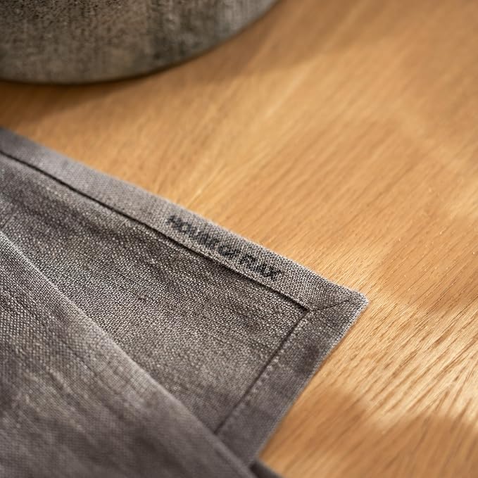 Linen Dinner Napkins 18 x 18 Inch - 100% Flax Linen Napkins - Stone Washed Pure Linen Cloth Napkins (Ash Grey, 18" x 18"(Set of 4))