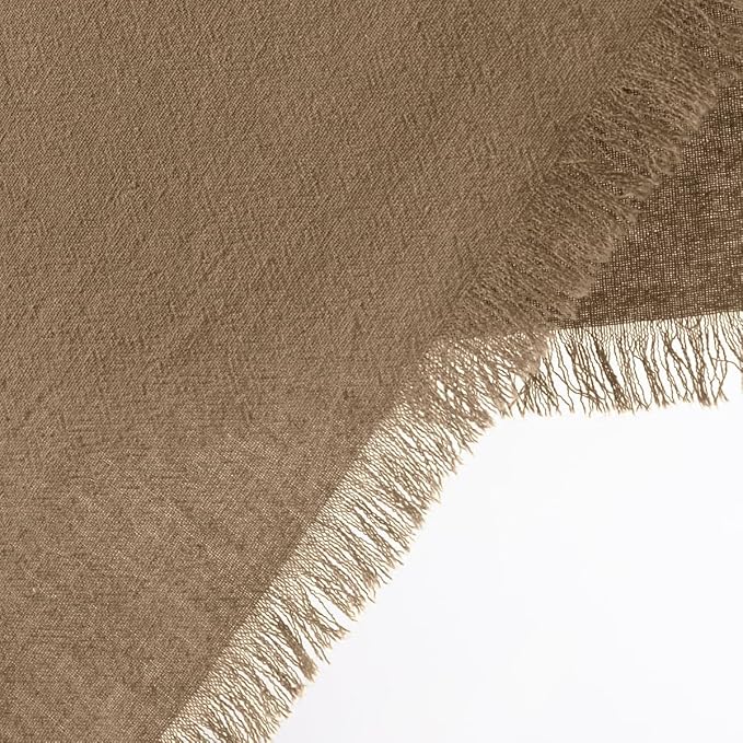 12 Pack Nude Cotton Linen Napkins with Fringe Spring Cloth Napkins Set of 12 Boho Handmade Dinner Napkins Bulk for Wedding Bridal Baby Shower Valentine's Day, 17 x 17 Inches