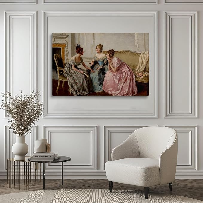 Victorian Women Poster, Vintage Women Print, Regency Wall Decor,Fun Victorian Art,Gossip Art,Antique Art, Vintage Wall Art,Living Room, Bedroom, Apartment, Home Decor16x24Unframed
