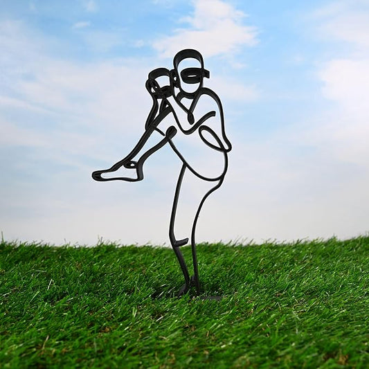 Nexus Box Baseball Sculpture – Minimalist Decorative Accent for Baseball Fans & Modern Home Decor | Collectible Sports Art Design (Baseball Pitcher Matte Black)
