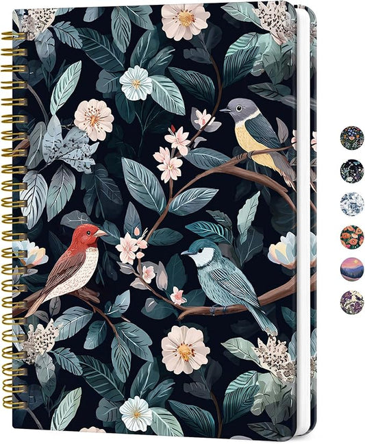 Lined Spiral Journal for Women, A5 Hardcover Cute Notebook for Work & Note Taking, Aesthetic Pretty Journal for Writing, 140 Pages, 6"x8", Twilight Serenade
