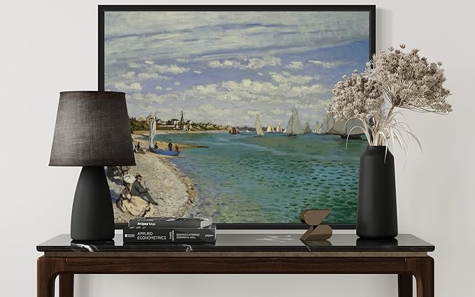 Regatta at Sainte Claude Monet Wall Art Print Poster, Impressionist Painting Wall Art Wall Decor, for Bedroom and Living room Bathroom Decor 115 (Regatta at Sainte, 11 x 14 inches, Black Frame)