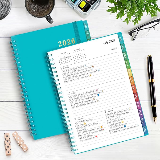 2026 Planner – 2026 Planner Weekly and Monthly: Jan. 2026 - Dec. 2026, 8.5" x 11", 2026 Calendar Planner with Monthly Tabs, Flexible Cover, Thick Paper, Inner Pocket for School Office Supplies