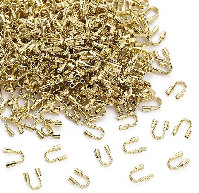 14K Gold Plated U Shape End Caps 4.5x4.5mm 400pcs for Jewelry Making Findings
