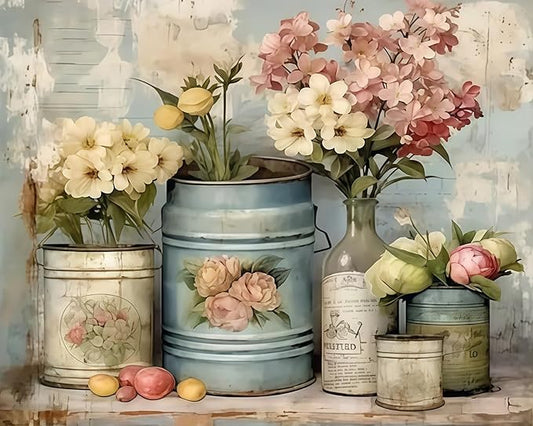 BYGFHLYW Flowers Paint by Numbers Kit for Adults Beginner, Easy Adult Paint by Number Kits On Canvas, DIY Acrylic Number Painting Oil Painting Kit for Home Wall Decor 16x20Inch