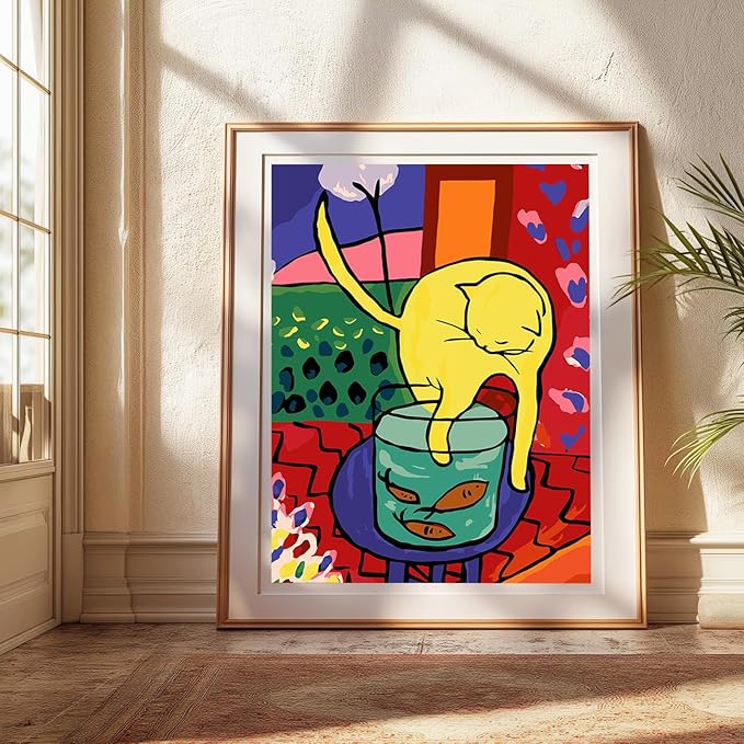 Paint by Numbers Kit for Adults Beginners,Abstract Catfish Frameless Beginner DIY Acrylic Watercolor Oil Painting,Animal Digital Painting for Home Wall Decoration and Gifts (16x20 inches)